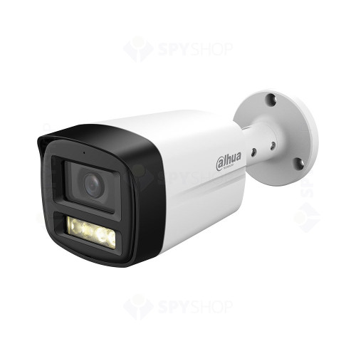 Camera supraveghere exterior cu iluminare duala Dahua HAC-HFW1500TLM-IL-A-0360B-S3-DIP, 5MP, 3.6 mm, IR/lumina alba 40 m, microfon - imagine 2