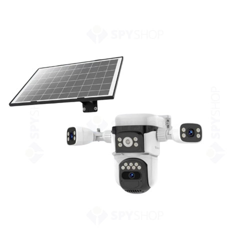 Camera supraveghere Speed Dome PT 4G cu iluminare duala si panou solar Vstarcam BG621SR, 2MP, PIR 10 m, 4x 4 mm, IR/lumina alba, microfon si difuzor, alarma, acumulator 8000 mAh, auto tracking, slot card - imagine 2