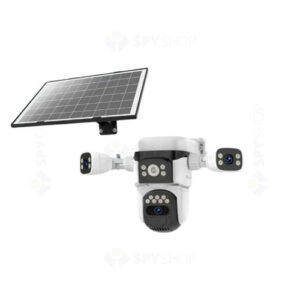 Camera supraveghere Speed Dome PT 4G cu iluminare duala si panou solar Vstarcam BG621SR, 2MP, PIR 10 m, 4x 4 mm, IR/lumina alba, microfon si difuzor, alarma, acumulator 8000 mAh, auto tracking, slot card