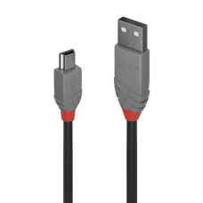 Cablu transfer date Lindy Anthra Line LY-36722, USB 2.0 Type A la Mini-B, 1 m